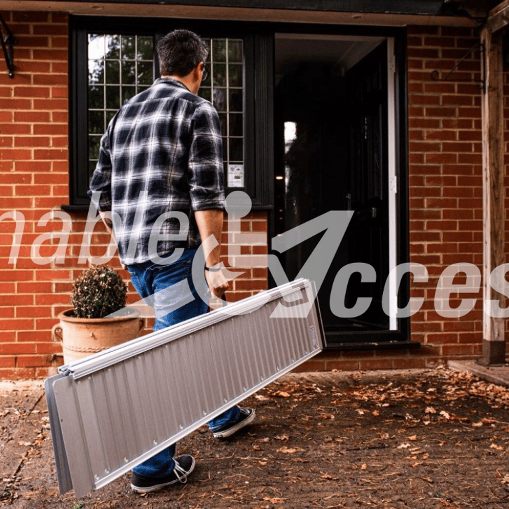 Enable Access | Metro Portable Folding Aluminium Ramp | Portable Folding Economy Contract Disabled Elderly Wheelchair Ramps | Vehicle Access | Accessibility for Steps/Stairs/Wood/Door Level | Buy Order Online | Easy Care Systems
